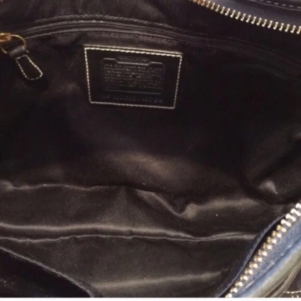 Coach Black Large Signature Ergo Turnlock Hobo Shoulder Bag‎ Canvas Purse Y2K